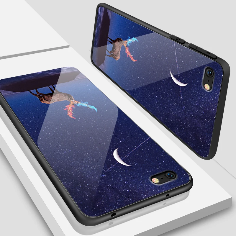 Чехлы из закаленного стекла для Meizu M5 M6 M8 M9 Note 16th Plus для iPhone 5S, SE 6 6S 7 8 Plus XR XS MAX противоударный жесткий защитный чехол - Цвет: W395