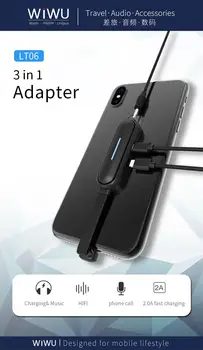 

3in1 Interface for iPhone Adapter Audio Charging Connector for iphone X 11 pro xs max to 3.5mm Adapter Aux Cable Splitter