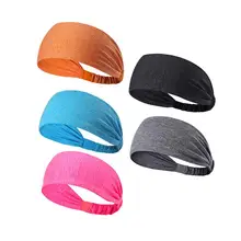 5 шт. Спортивная Повязка На Голову Красочные полиэфирные мягкие головные уборы Topknot для бега