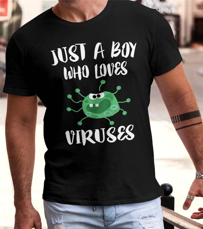 

Just A Boy Who Loves Viruses T-Shirt Science Lover Gift