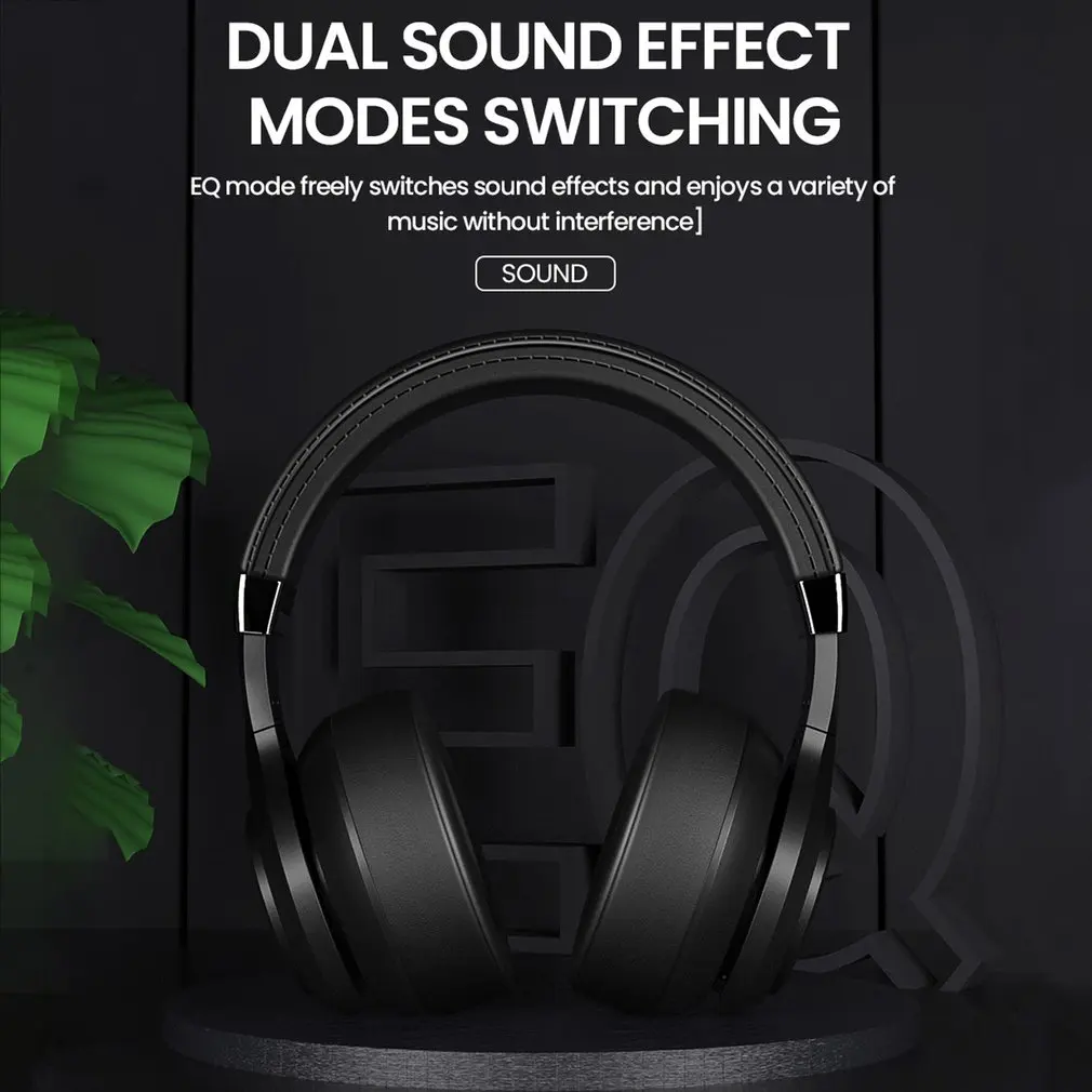 Wireless Headphones Foldable Headset Stereo HiFi Bass Earphones Noise Reduction Double Moving Coils EQ Mode