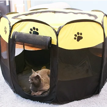 

Foldable Pet Dog Tent Portable Outdoor Indoor Playpen Tent Crate Room Outdoor Waterproof Puppy Cats Kennel Octagon Fence