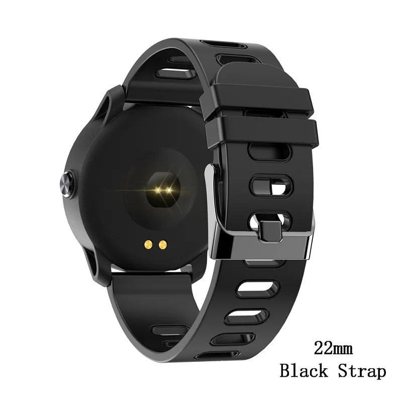 black strap SENBONO S08 22 мм Универсальная Резина Двойной Цветной ремешок мягкий силиконовый водонепроницаемый для умных часов - Цвет: black strap