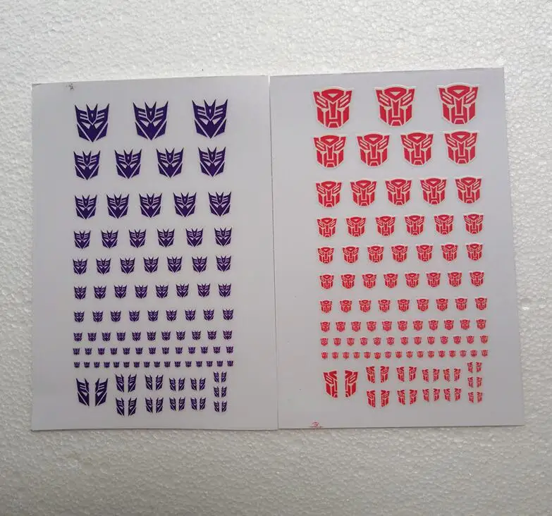 2 шт. наклейка Decepticons Autobots G1 Символ наклейка для пользовательских крутых DIY сцены аксессуары 0,6*0,6-1,5*1,5 см 90+ набор - Цвет: Red and Blue
