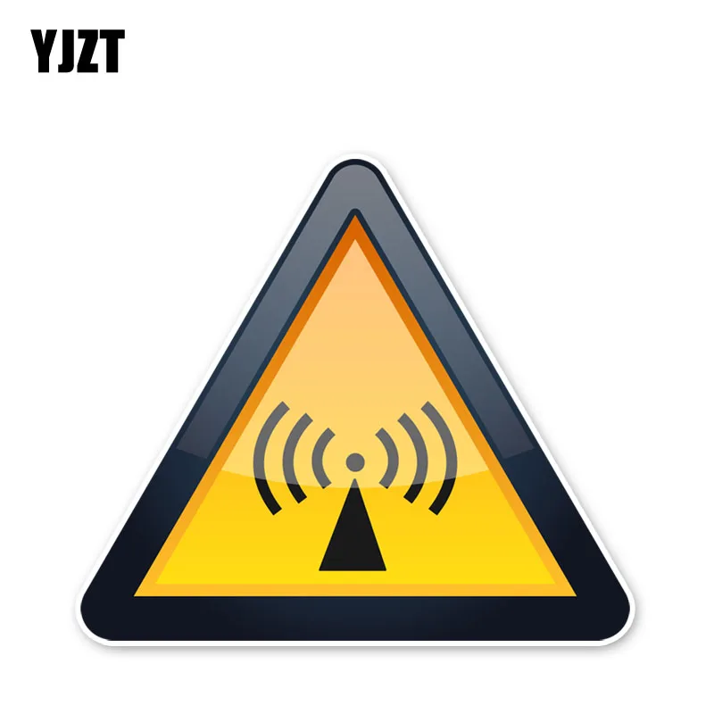 

YJZT 13.2*15.1CM Warning Sign Attention Security Signal Radiation Accessories Car Stickers C30-0522