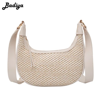 

Women Handbag Straw Shoulder Bag Small Beach HandBags Women Summer Messenger Crossbody Bags for Travel Portable Armpit bag