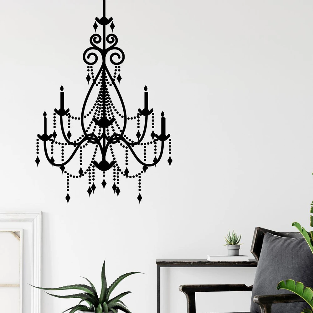 22"x20" Vinyl Wall Decal / Sticker **Silhouette of a Chandelier** Home 7 