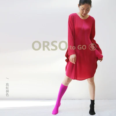 rose red MIYAKE Плиссированное Платье Весна строчка тонкий свободный светская Элитная Цвет Соответствующие Новые - Цвет: rose red