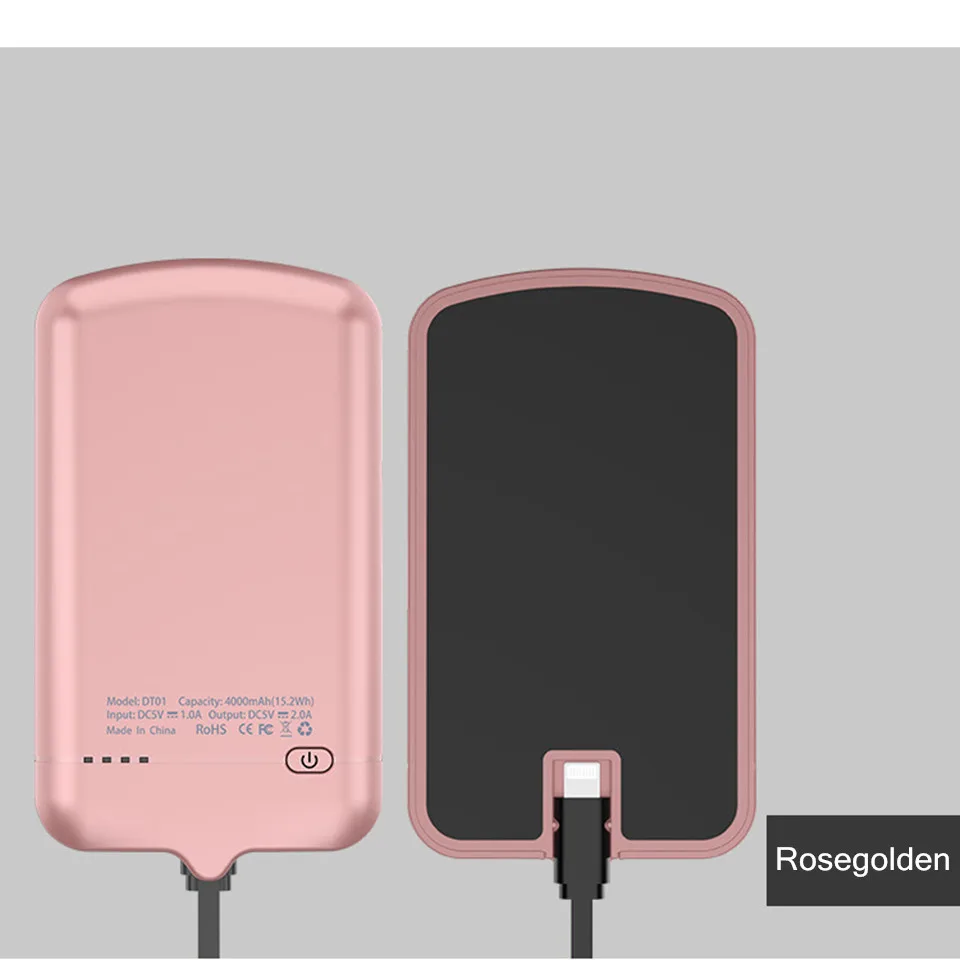 Тонкий чехол для зарядного устройства для iPhone XS, 6, 6 S, 7, 8 Plus, Micro USB/type-C, внешний резервный чехол для samsung, huawei, Xiaomi