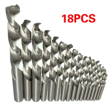 

18PCS/set 1mm - 10.2mm Cobalt Drill Bit HSS High Speed Steel Straight Shank Twist Drill Bit Power Tools For Metal Wood Working