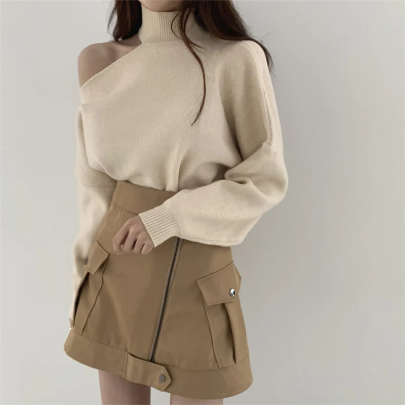 Neophil Over Size Knitted Sweater Pullover Long Batwing Sleeve Halter Collar 2019 Women Winter Loose Fashion Pullover W9123 Neophil Over Size Knitted Sweater Pullover Long Batwing Sleeve Halter Collar 2019 Women Winter Loose Fashion Pullover W9123