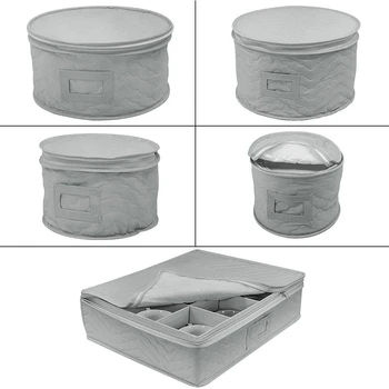 

LBER Dinnerware Storage Set for Transporting Dinnerware Plate and Cup ,Fine China Case 5-Piece