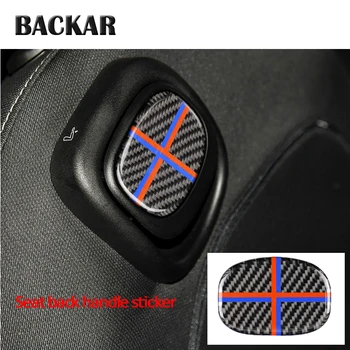 

Car styling Carbon Fiber 3D Stickers For Mini Cooper F56 F55 mini one cooper Seat Handle back adjust Button Frame Strips Decal