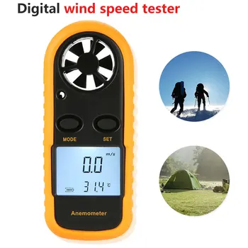 

30m/s GM816 Digital LCD Thermometer Anemometer (65MPH) Hand-held Wind Speed Gauge Meter Measure Anemometer Thermometer