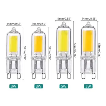 

New Brand G9 LED Light Bulbs Halogen Lamp 3W/5W 360 Beam Angle Glass COB Lamp Home Lighting AC 220V Energy Saving Eco-friendly