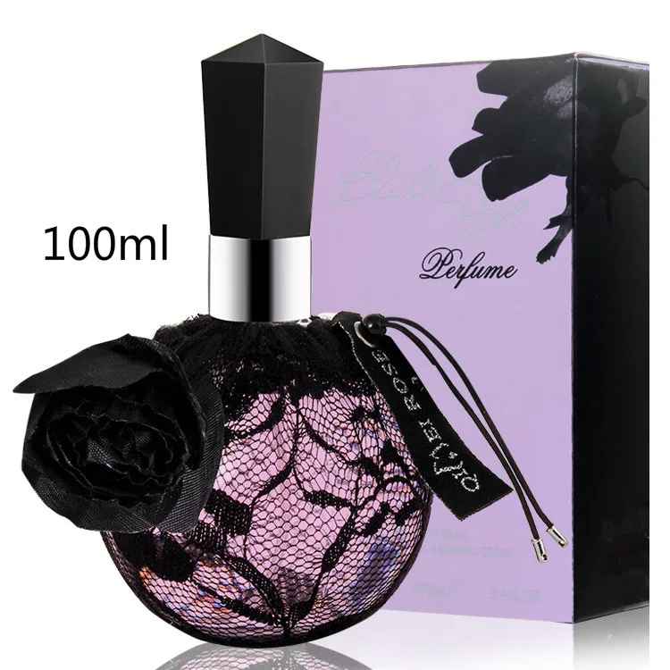 100 мл Роза, стойкий Женский парфюм, цветочный аромат, Парфюмированная Свежая Элегантная косметика для женщин, натуральный Восточный вкус - Цвет: Black Rose