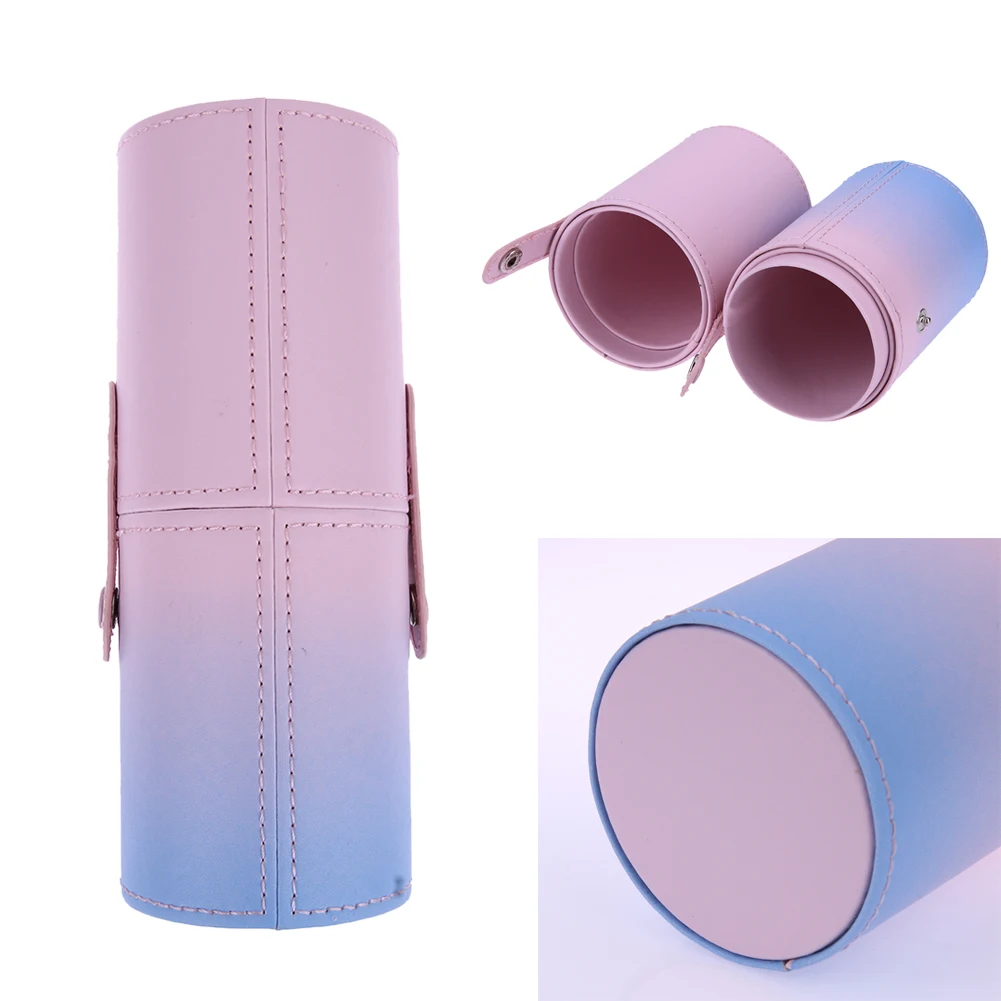 

1Pcs Empty Stylish PU Makeup Brushes Kit Studio Holder Tube Convenient Portable Leather Cup Cosmetic Brush Pen Container Case