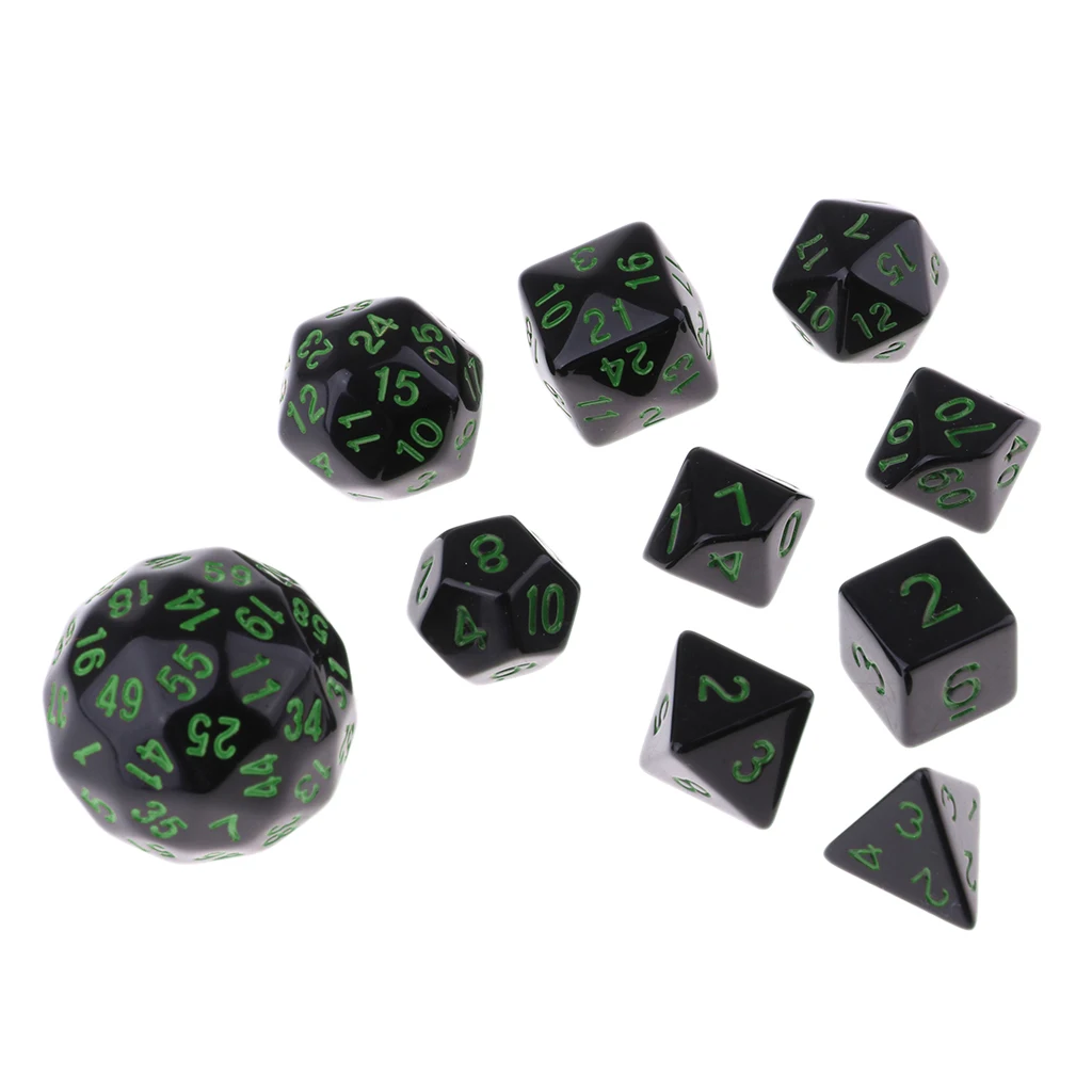 Набор из 10 многогранных игральных костей для ролевых игр D & D|Настольные игры| |
