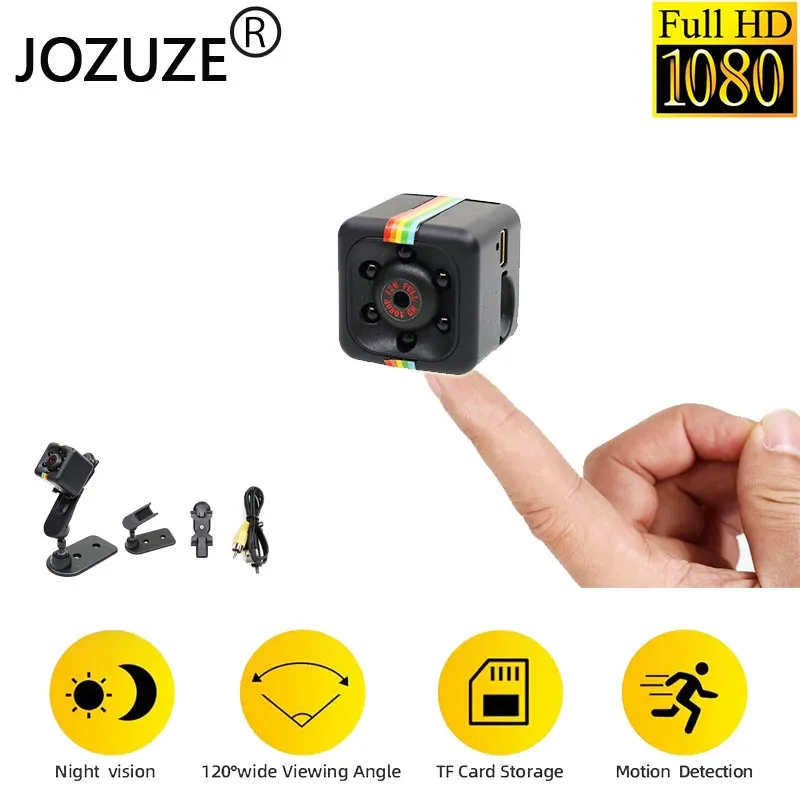 Мини камера JOZUZE sq11 HD 1080P видеокамера с ночным видением видеорегистратор