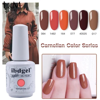 

ibdgel 6pcs/lot Classic Carnelian Gel Color Series UV soak off Nails Gel Polish Fashion led lamp Nail Glue Art beauty gelpolish