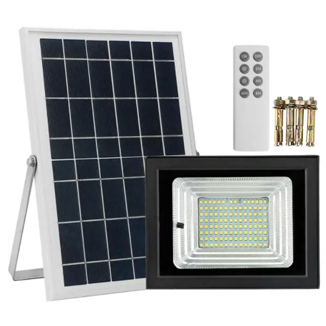 100W LED Solar Powered Wall Light IP65 Waterproof Floodlight With Remote Control Dimmable For Garden Light Energy Saving 6