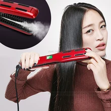 Паровой Утюг Профессиональный Выпрямитель для волос щетка стимпод, выпрямитель утюжок для волос titanium щипцы для завивки волос щетка нагрева гребень