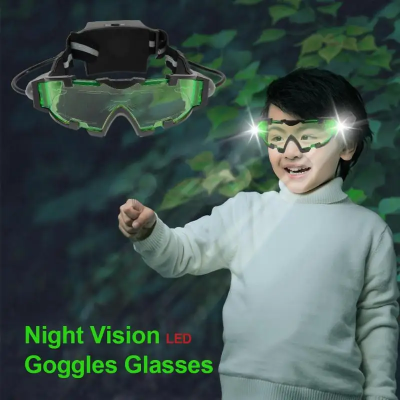 Регулируемый эластичный ремешок ночного видения очки защита для глаз с светодиодный