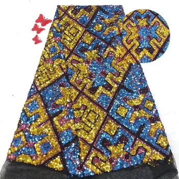 

Graceful tulle lace fabric amazing party French net lace fabric with sequins for lady dress PDN730(5yards/lot) many color