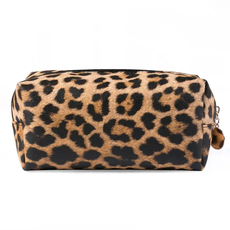 Модная Большая вместительная леопардовая косметичка с принтом с ремешком на ручке прозрачная сумка для макияжа для женщин девочек