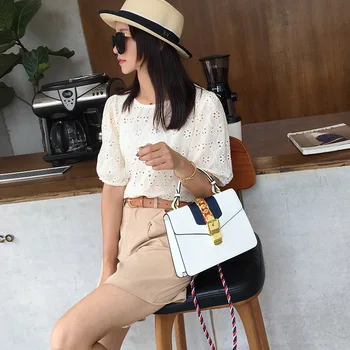 

2020 new ladies diagonal bag fashion hit color belt buckle bag single shoulder bag