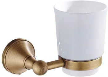 

Retro Bathroom Accessories Wall-mounted Copper Brushed Single Cup Toothbrush Cup Toothbrush&Toothpaste Holders Bathroom Products