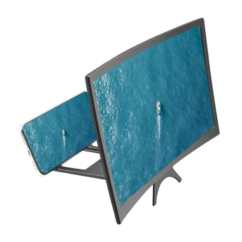 

L6 12 Inches 3D Screen Enlarger Video Movie Amplifier Curved Screen Magnifier Phone Holder Stand