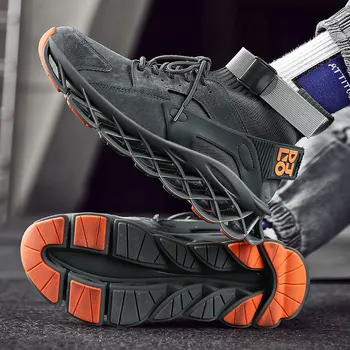 

New High Top Blade Series Sports Shoes Cushioning Running Shoes for Men Wearable Sole Professional Sportive Black Jogging Shoes