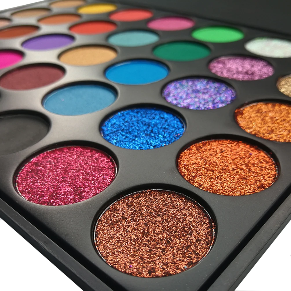 35 Color Matte Shimmer Glitter Eyeshadow Makeup Palette OEM Custom Printed Your Logo Cosmetic Set