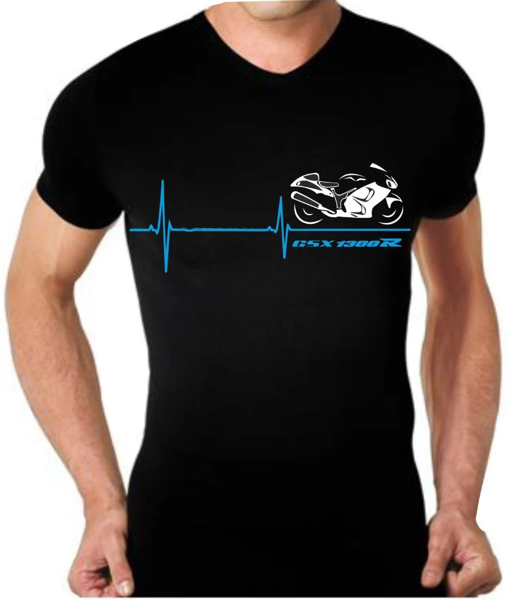 Футболка мотоциклетная рубашка Gsx 1300 футболка Hayabusa Pulse Heart из 100% хлопка Мужская 2019