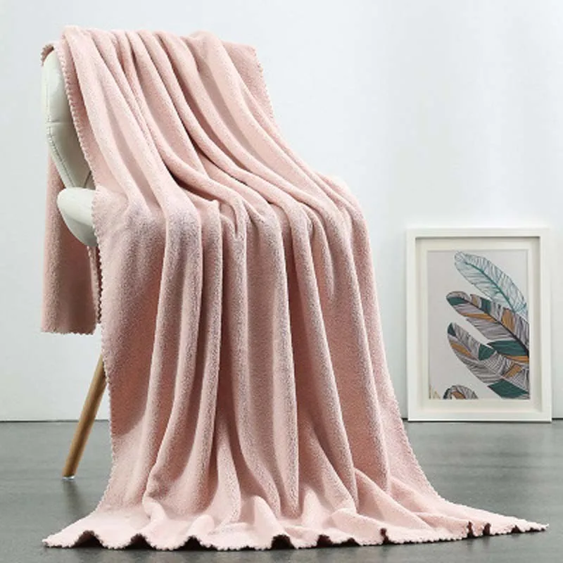 deep pink Коралловое флисовое полотенце для ванной, домашний банный халат, конфетный цвет, Пляжное, песчаное, домашнее кухонное полотенце s - Цвет: deep pink