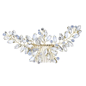 

Trendy Elegant Women Rhinestone Hair Combs Crystal Geometric Shaped Wedding Bridal Hair Accessories