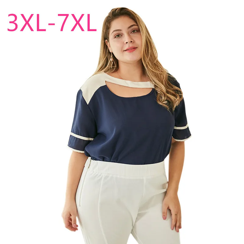 Женская футболка с круглым вырезом голубая или белая свободная составного кроя