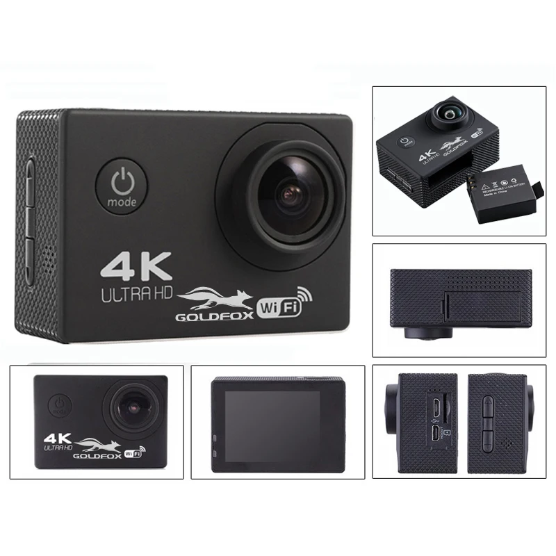 GOLDFOX Экшн камера 16MP Ultra HD 4K 30fps WiFi 2 0 "餂D Go Водонепроницаемая профессиональная