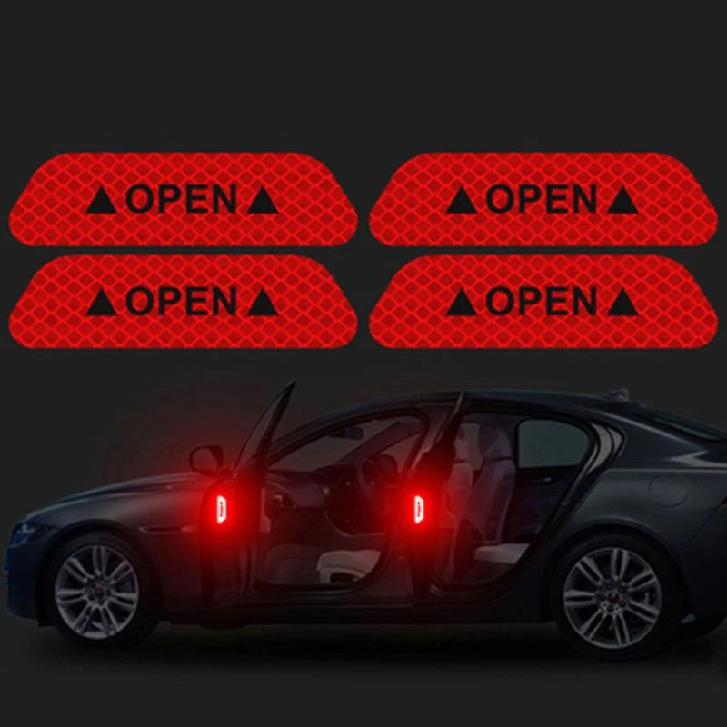 Автомобильная открытая Светоотражающая Предупреждение ющая отметка наклейка для Seat LEON ST FR+ CUPRA Ibiza Altea Cordoba Toledo Alhambra Arona Ateca - Цвет: B