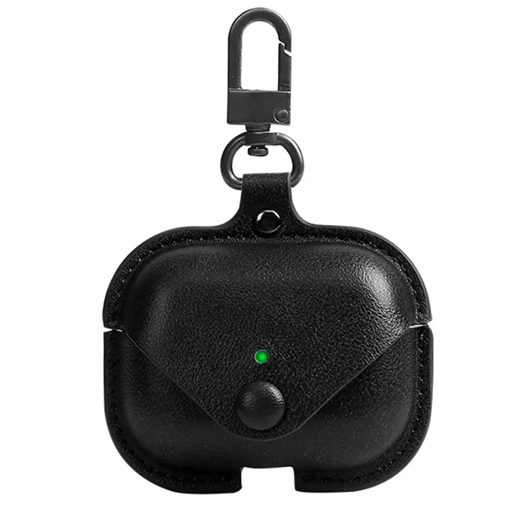 JINSERTA Роскошный кожаный чехол для Airpods Pro PU чехол s Для Air Pods Pro Bluetooth Earpods наушники кожаный защитный чехол - Цвет: Black