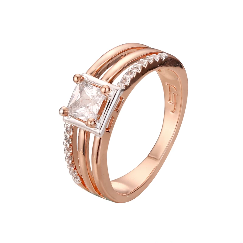 

New Arrial White Square Stone Men Rings Fashion 585 Gold Color Male Jewelry Anniversary Gift