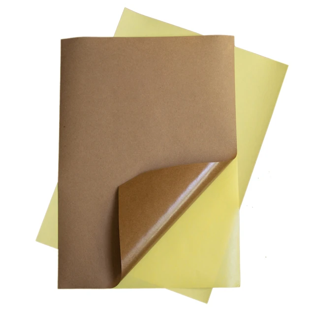Autocollant A4 en papier kraft brun foncé clair, étiquette autocollante,  impression laser à jet d'encre, 50 feuilles/paquet