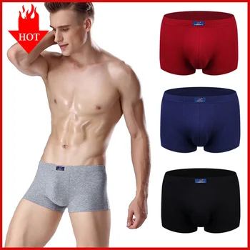 

VDOGRIR Sexy Men's Seamless Cotton Short Boxers Solid Color Underpants Comfortable Underwear Men Boxer Homme Panties Plus Size