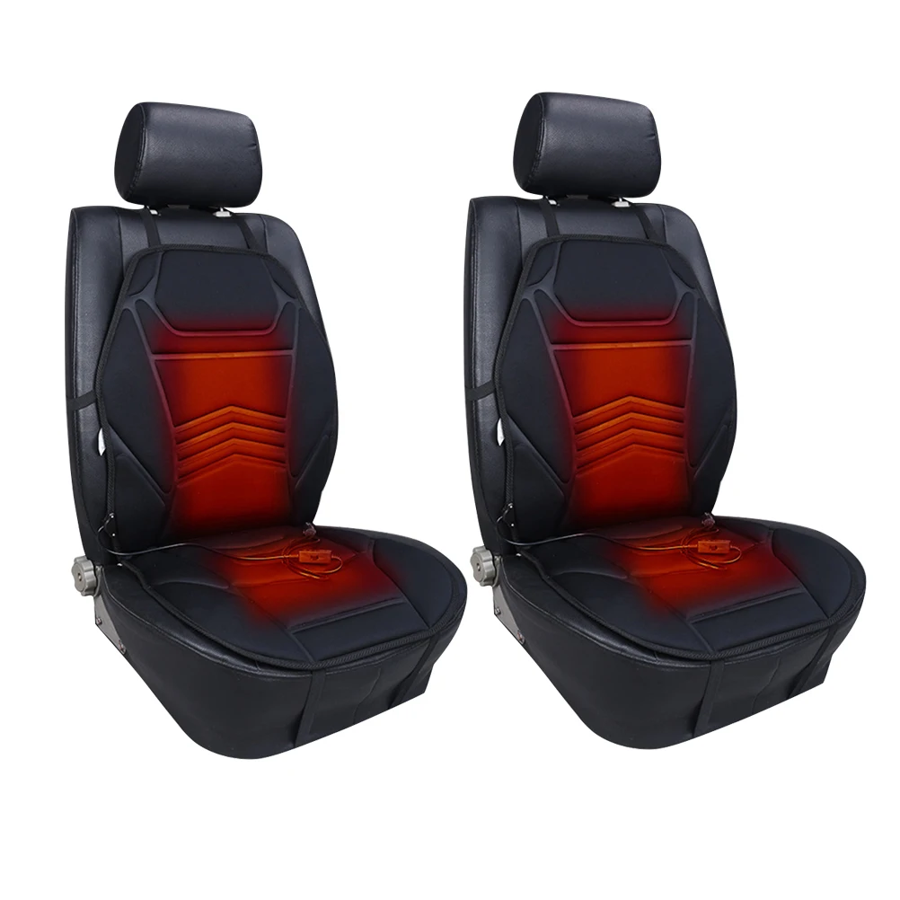 

2pcs Heated Car Seat Cushion Temperature Control Heated Pad Cushion Cover Car Seat Warmer Black Wave Double Car Seat A20