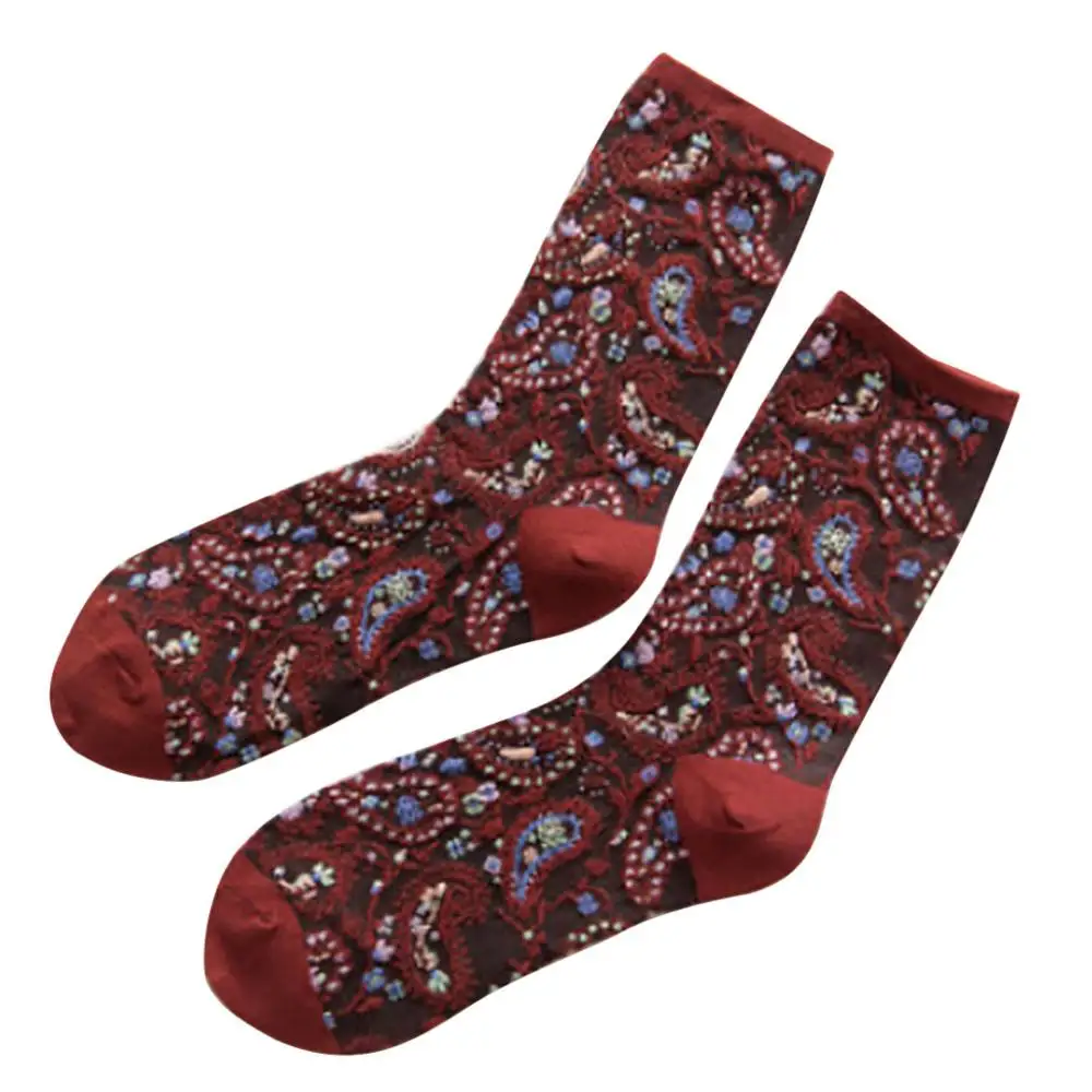 Женские хлопковые носки без пятки с тотем в этническом стиле#3D02