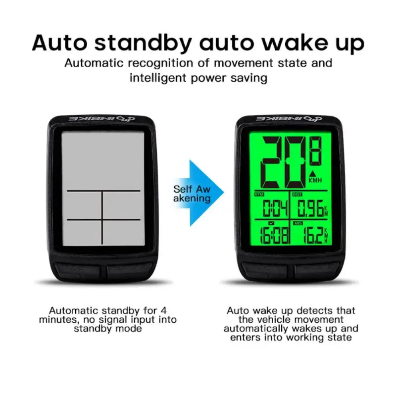 Waterproof Bicycle Computer Wireless MTB Bicycle Speedometer Stopwatch Cycling LED Digital Rate Counter Bike Accessories INBIKE