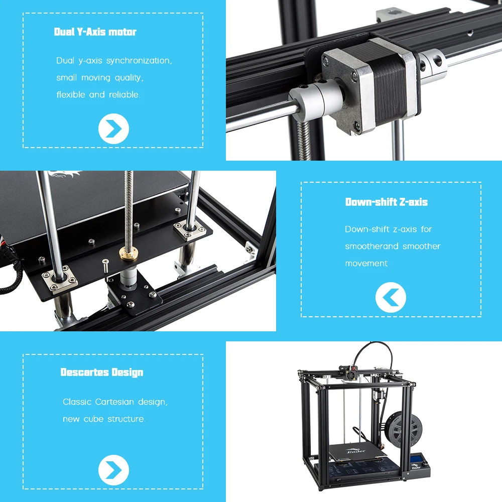 creality 3d printer Ender 5 FDM 3D Printer Dual Y-axis Motors Magnetic Build Plate Power Off Resume Easy Build Core-XY Printing Size 220x220x300mm cheap 3d printer