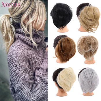 

HOUYAN Fashion Synthetic Wrap Ponytail Hair Bun Updo Hairstyle Elastic Scrunchie Hair Rope Rubber Band Chignon Donut