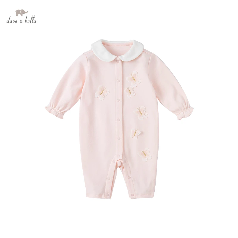 

DB1220999 dave bella spring new born baby girls fashion cartoon jumpsuits infant toddler clothes children romper 1 piece